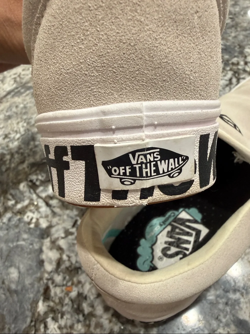 Vans  Slip-On Sneakers in Light  with Black Logo